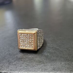 **Final Sale** Two tone square rhinestone ring size 7